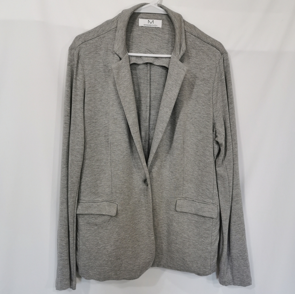 Magaschoni 1-Button Jersey Blazer in Grey - Sz L Open To Offers